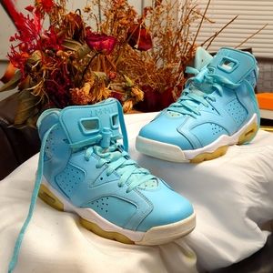 Jordan 6 retro UNC blue on white